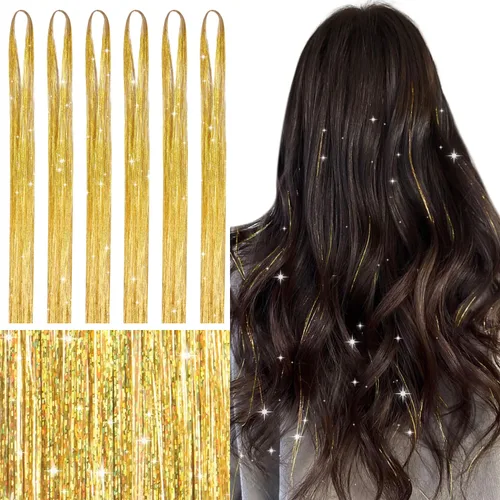 Miniatura 39 de Wennalife 12 piezas de extensiones de cabello azul con clip, extensiones de cabello con clip de colores para niños, pinzas de cabello arcoíris
