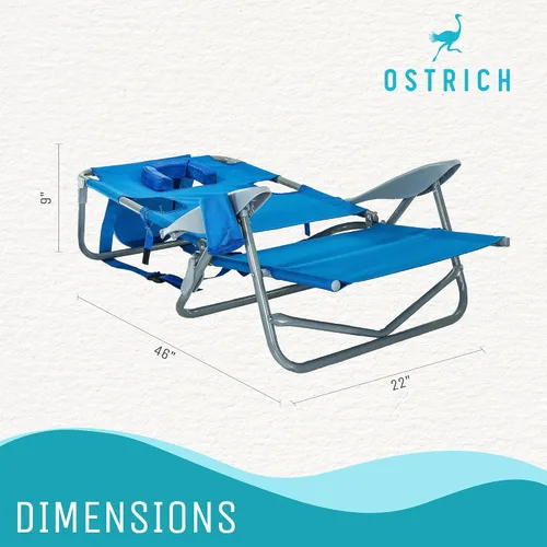 Miniatura 3 de Ostrich On-Your-Back - Silla de playa reclinable de 5 posiciones (paquete de 2)