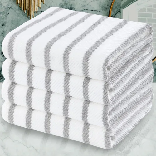 Miniatura 18 de VOOVA & MOVAS Toallas de baño amarillas – 100% algodón Secado rápido Peso Gruesas Suave, juego de 6 toallas de baño, 2 toallas grandes de 30