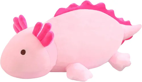 Miniatura 21 de SQEQE Peluche de ajolote con peso, animal de peluche de ajolote con peso, lindo juguete de almohada rosa suave, regalo para niños y adultos, 9.8