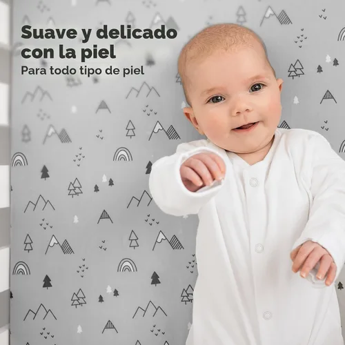 Miniatura 4 de KeaBabies Paquete de 2 sábanas orgánicas para cuna para niños y niñas, sábana bajera ajustable de 52 x 28 pulgadas, funda de algodón de jersey Bosque