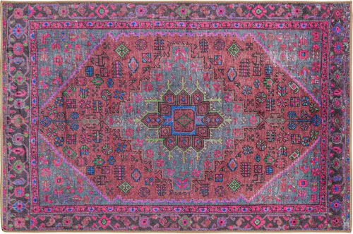 Miniatura 5 de Alfombra de área de diseño morado, alfombra de entrada, alfombra con estampado floral de animales, alfombra decorativa, fácil de limpiar, alfombra