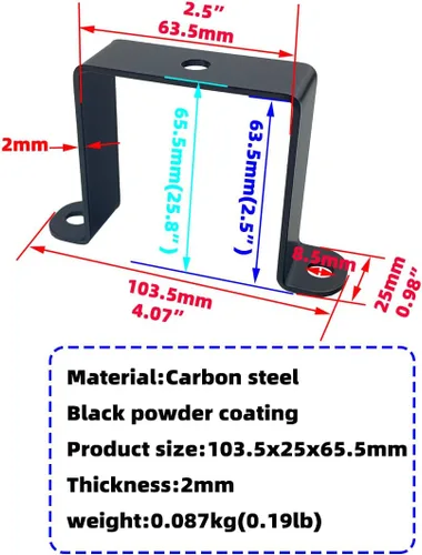 Miniatura 4 de 6 piezas de abrazaderas de tubo cuadrado de 2.5x2.5", abrazaderas de tubo de metal en U de 2.5 pulgadas, abrazadera de acero en U para montaje