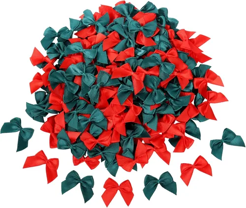 Miniatura 9 de WHQXFDZ 160 lazos de cinta de satén rojos para manualidades, lazos de Navidad para bodas, cumpleaños, árbol de Navidad, manualidades, decoración