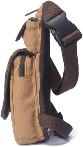 Miniatura 3 de Hebetag Bolsa de lona para piernas al aire libre para hombres y mujeres táctica militar motocicleta ciclismo multi-bolsillo cintura riñonera bolsa