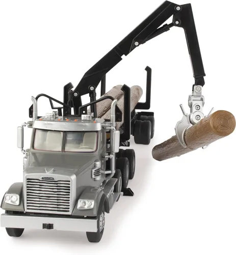 Miniatura 3 de TOMY Freightliner 122SD - Camión de trona, escala 1:32, incluye camión de juguete, remolque y 3 troncos, juguetes de camión de construcción, a