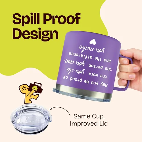 Miniatura 5 de KLUBI May You Be Proud Of The Work You Do - Regalos de salud mental para mujeres, vaso de 14 onzas, taza morada, regalo de agradecimiento