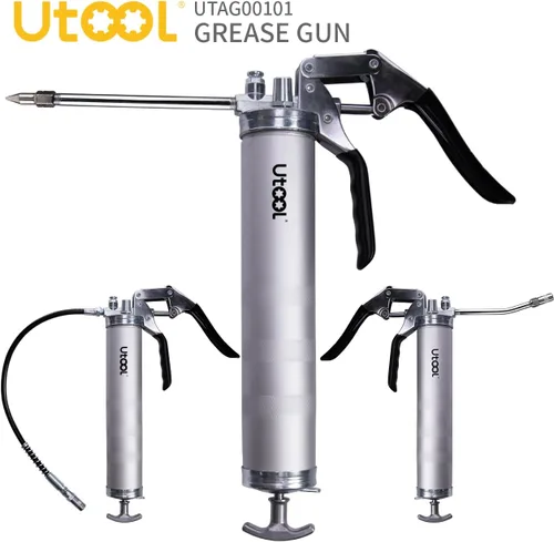 Miniatura 4 de UTOOL Pistola de engrase, kit de pistola de engrase resistente de 8000 PSI con capacidad de 14 onzas, manguera flexible de resina de 18 pulgadas, 2
