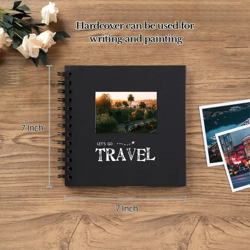 Miniatura 2 de potricher Álbum de Recortes DIY de 7 x 7 Pulgadas, 40 Páginas, Tapa Dura, Papel Kraft, Álbumes de Fotos para Recortes, Libro de Recuerdos para Bodas