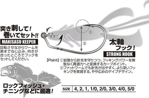 Miniatura 2 de カツイチ(KATSUICHI) Decoy Worm 31 Gancho Makita Hyper