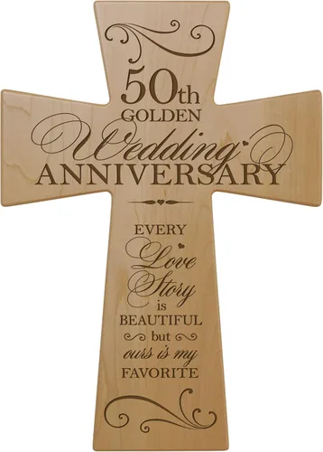 Miniatura 14 de LifeSong Milestones Cruz de pared del 50º aniversario de boda: símbolo atemporal de amor y compromiso, decoración elegante para celebración