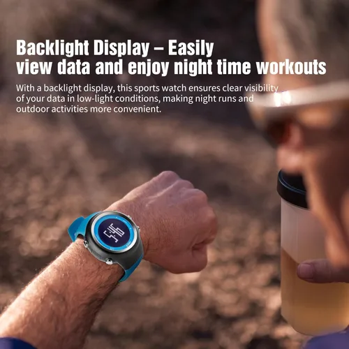 Miniatura 5 de EZON Reloj GPS para correr con alarma de ritmo de distancia, contador de calorías y cronómetro para hombres (azul)