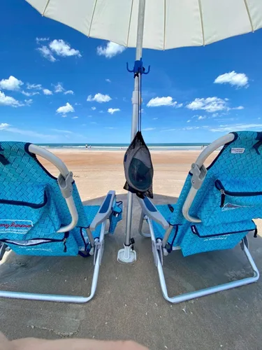 Miniatura 7 de Ammsun ganchos para colgar para sombrilla de playa, 4 ganchos de plástico, para colgar toallas, cámara, anteojos, bolsos, aptos para playa, Azul