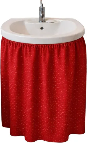 Miniatura 8 de Falda de Fregadero de Baño de Tela con Puntada de Diamante, Fregadero Utilitario, Impermeable, se Adapta a Fregaderos de Tamaño Estándar, Añade