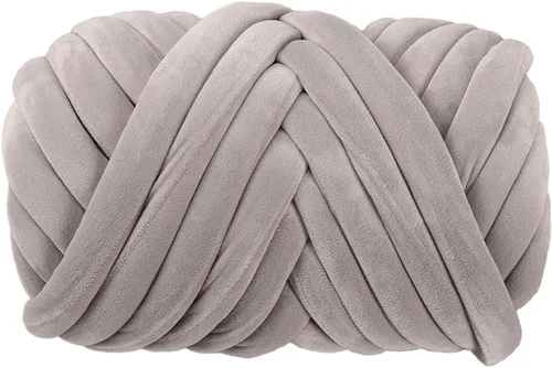 Miniatura 8 de Hilo grueso de terciopelo para tejer con brazo gigante, súper suave, peso tubular jumbo, tejido a mano, tejido a mano para manta, cama de mascotas