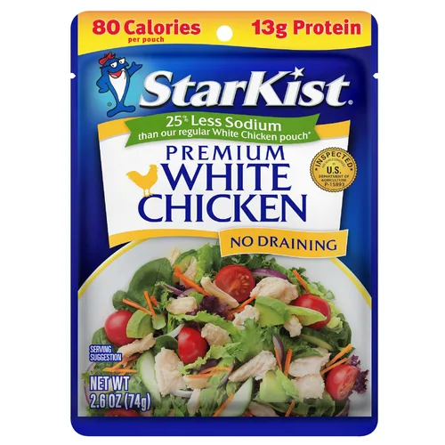 StarKist Less Sodium Premium White Chicken - Bolsa de 2.6 onzas (paquete de 1)