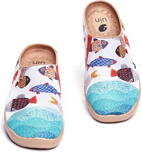 Miniatura 4 de Mocasines UIN para mujer, cómodos, modernos, pintados con diseños artísticos, para viajar, con punta ancha, estilo informal, Málaga