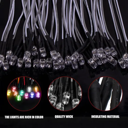 Miniatura 4 de 35 diodos LED de color blanco cálido precableados de 0.197 in, ultra brillantes de 12 V, resistencia integrada para proyectos de bricolaje, Arduino