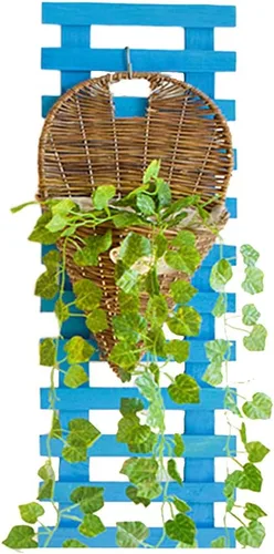 Soporte de madera para flores, para colgar en la pared, para plantas, escalada, para interior, salón, balcón, tres tamaños Azul