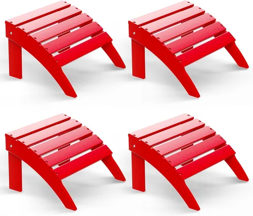Miniatura 9 de Briopaws Otomana Adirondack plegable, silla Adirondack de polietileno de alta densidad resistente a la intemperie, reposapiés de plástico para Blanco