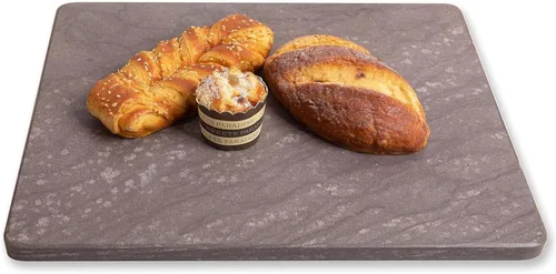 Miniatura 14 de Diflart Tabla de cortar de piedra de mármol natural para cocina, 16x16 pulgadas, negra, tabla de mármol grande para repostería con pies