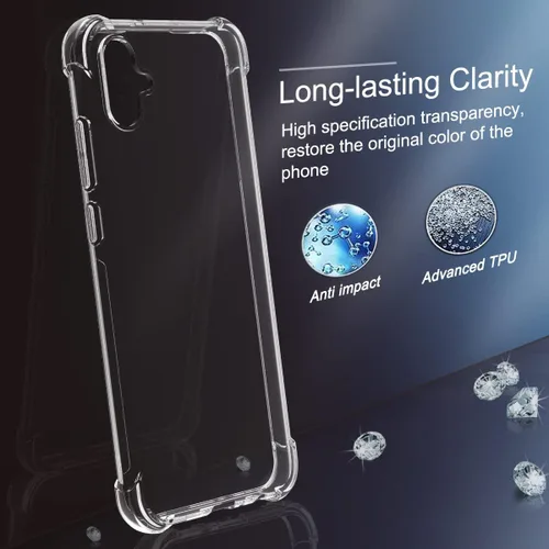 Miniatura 3 de Osophter Para Samsung Galaxy A04E Caso: Transparente Transparente Con Protector De Pantalla TPU Absorción De Golpes Flexible Cubierta Del Teléfono
