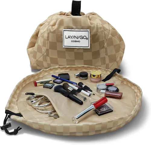 Miniatura 37 de Lay-n-Go Cosmo Layflat - Organizador de cosméticos y maquillaje con cordón y bolsillo con cremallera, bucles para cepillos y más, se ajusta