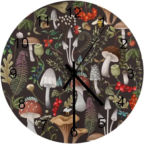 Miniatura 32 de Reloj de Pared de Flores Silencioso Sin Tictac Operado por Batería, Caricatura de los 70s Linda Flor Abstracta Pastel Margarita Reloj Floral