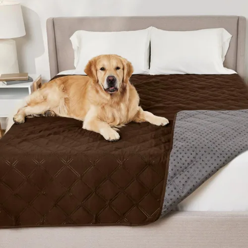 Miniatura 16 de GORILLA GRIP Funda de cama impermeable para perros, 82 x 68 pulgadas, parte trasera antideslizante con agarre, a prueba de fugas, lavable, funda