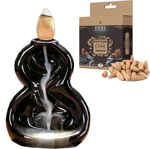 Miniatura 21 de Soul Sticks Soporte de incienso de reflujo fuente de cascada para el hogar, oficina, yoga, decoración de habitación y aromaterapia con 1 paquete
