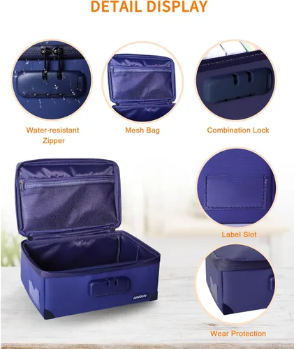 Miniatura 4 de JUNDUN Tarjetero de índice con cerradura, caja plegable ignífuga para 1200 tarjetas flash de 3 x 5 pulgadas, cajas de almacenamiento de tarjetas