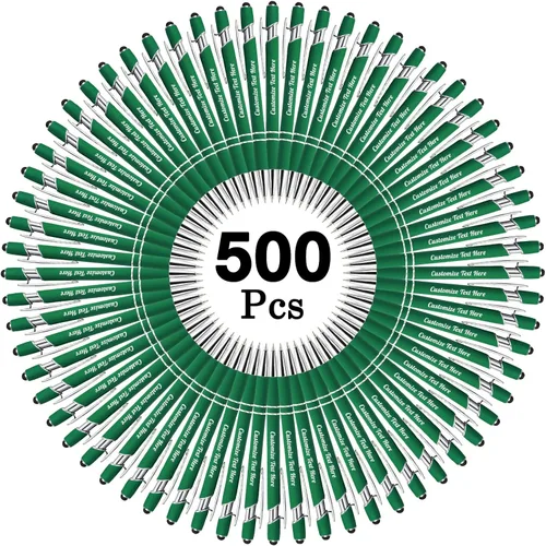 Miniatura 17 de Hasta 500 bolígrafos personalizados a granel con logotipo de mensaje de nombre comercial, bolígrafos grabados personalizados con lápiz óptico