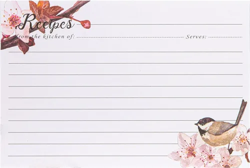Miniatura 6 de COFICE Tarjetas de recetas de 4 x 6 pulgadas, tarjetas de recetas de doble cara, 50 unidades (pájaro)