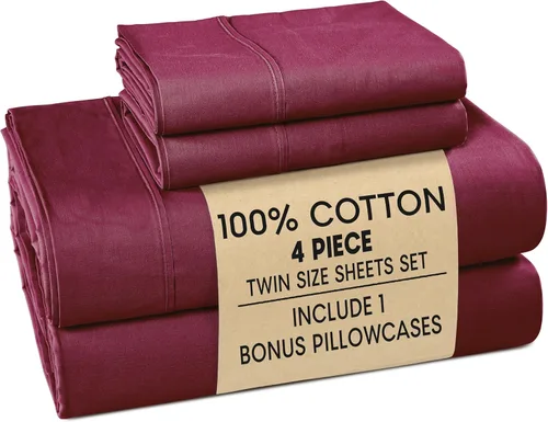 Miniatura 41 de Casa Platino Sábanas de cama individual XL, sábanas de 100 % algodón con 2 fundas de almohada, tejido percal crujiente y sensación acogedora, verde
