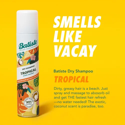 Miniatura 3 de Batiste Champú seco tropical, champú sin agua, 3.81 onzas, paquete de 3