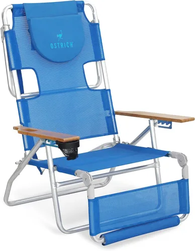 Ostrich 3N1 Silla reclinable ligera para césped, playa, reclinable con reposapiés, Muebles de exterior para patio, balcón, patio trasero o porche,