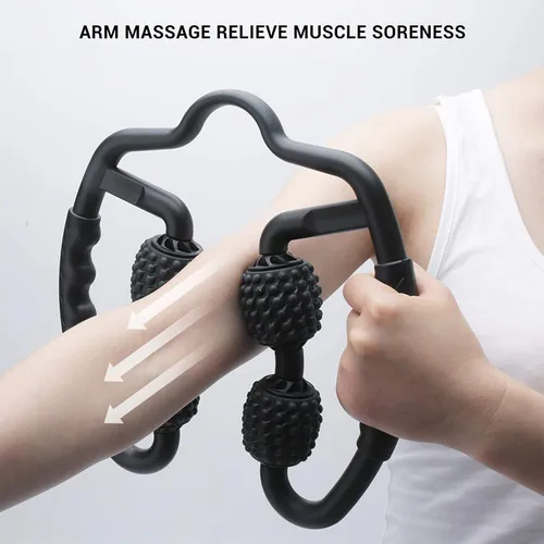 Miniatura 4 de Masajeador muscular de rodillo de espuma de 4 ruedas para piernas, cuello, mano, brazo, punto de activación, masajeador de relajación muscular