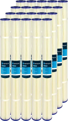 Miniatura 25 de SpiroPure SP-R1 10x2.5 Cartucho de filtro de agua de sedimento de poliéster plisado de 1 micrón SPC-25-1001 (caja de 24)