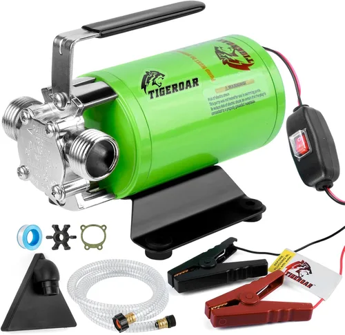 Miniatura 8 de TIGEROAR Bomba de transferencia de agua de 115 V, bomba de agua de 330 GPH portátil eléctrica con manguera de succión de 6 pies, bomba de barril
