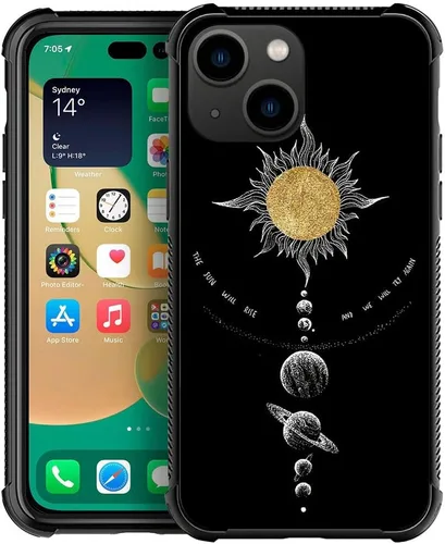 Miniatura 28 de ZHEGAILIAN Funda compatible con iPhone 14, funda de munición AK 47, parte trasera de vidrio templado+funda protectora de TPU de silicona suave