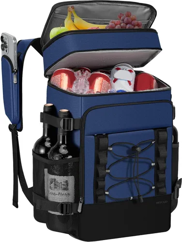 Miniatura 8 de MIYCOO Mochila enfriadora – 40 latas con aislamiento para hombres y mujeres, portátil con 2 compartimentos a prueba de fugas, bolsa enfriadora
