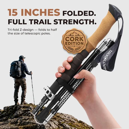 Miniatura 2 de Trekology Trek-Z - Bastones de senderismo y trekking plegables - Soporte de equilibrio para personas mayores, mujeres y hombres, 2 unidades por set