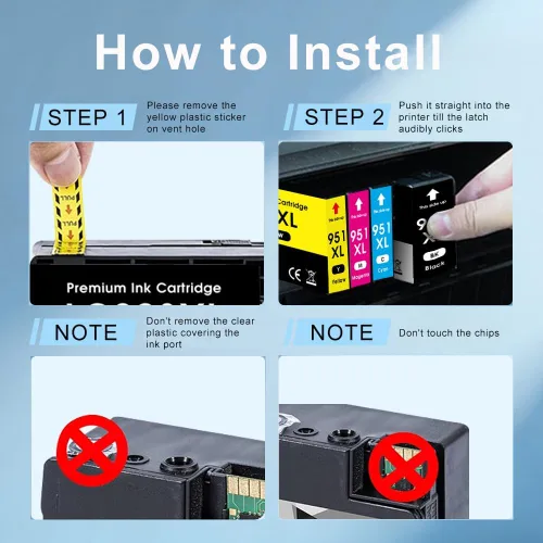 Miniatura 6 de 950XL 951XL - Cartuchos de tinta de repuesto para cartuchos de tinta HP 950 951, paquete combinado de color y negro funciona con HP OfficeJet Pro