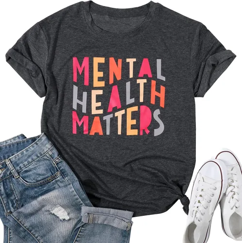 Camisa de salud mental para mujer, terapeuta y psicóloga, camisetas inspiradoras con gráficos motivacionales, regalos