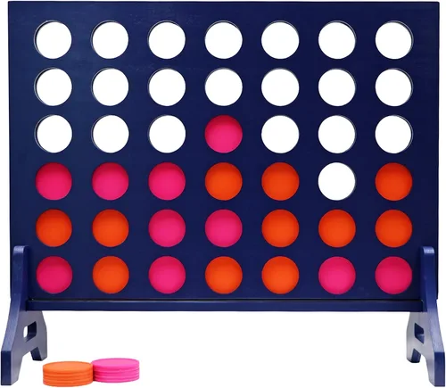 Miniatura 51 de Tailgating Pros Cuatro en una fila gigante azul marino premium con funda de transporte – Juego de patio al aire libre de gran tamaño – ¡Muchos