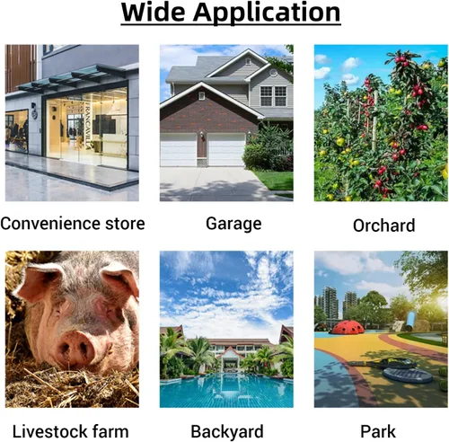 Miniatura 6 de F FINDERS&CO Cámara de seguridad falsa alimentada por energía solar, sistema de vigilancia con luces intermitentes rojas realistas para interiores