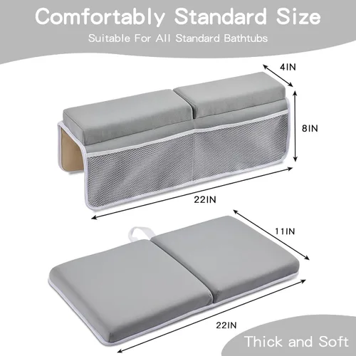 Miniatura 7 de Juego de almohadillas de baño para rodillas y codos, gruesa y suave de secado rápido para el baño del bebé, espuma viscoelástica con organizador
