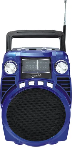 Miniatura 4 de SuperSonic Radio portátil Bluetooth de 4 bandas, negro (SC-1390BT)