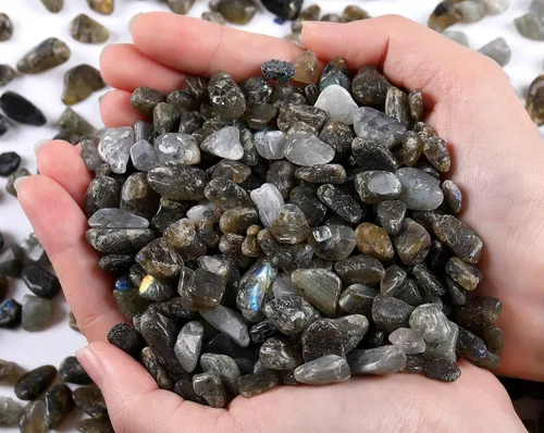 Miniatura 20 de Grava de cristal de cuarzo rosa, piedras trituradas, piedras curativas a granel, piedras naturales pulidas, decoración del hogar, guijarros pequeños
