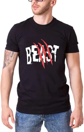 Miniatura 2 de Beast Beauty - Camiseta a juego para pareja para marido y esposa, camiseta de algodón puro a juego para pareja (paquete de 1 camiseta)